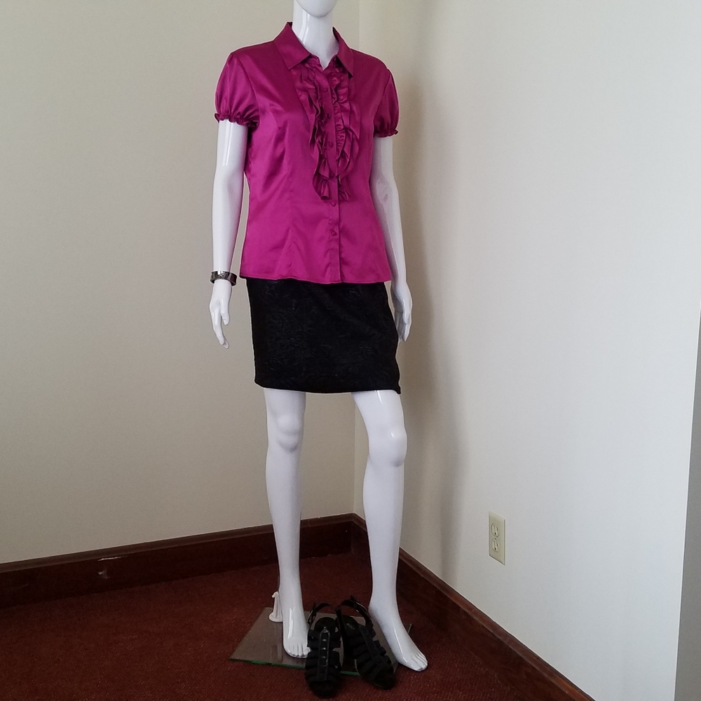 Style & Co. Short Sleeve Ruffle Shirt - Picture 7 of 7
